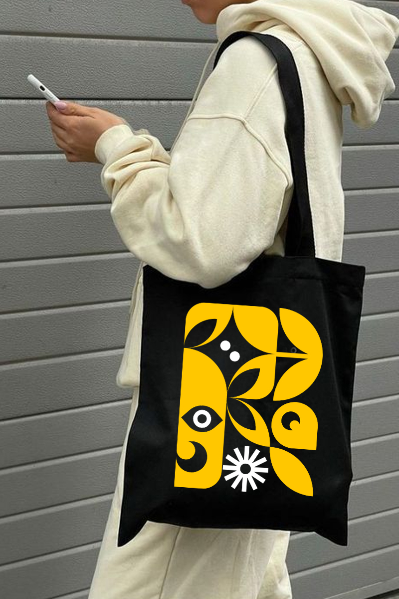 Tribal – Canvas Black Tote Bag - DetoxArt